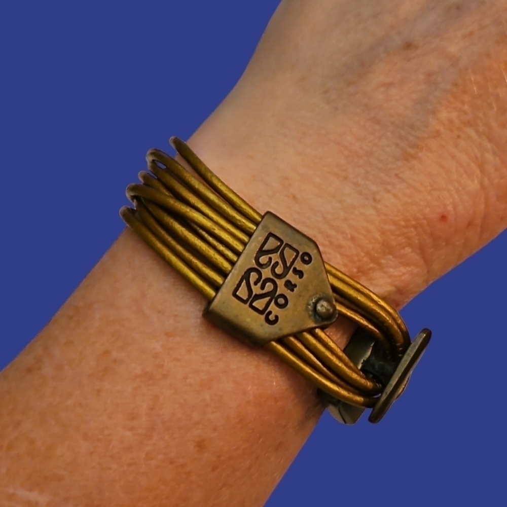 Corso Bronze Metallic Gold Cord Sliding Buckle Unisex Bracelet
